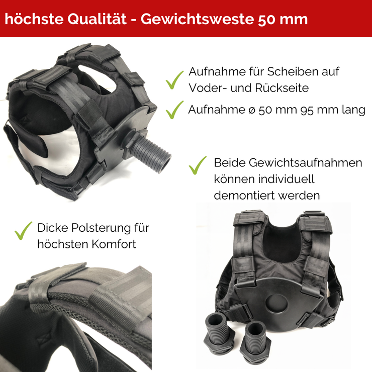 GEWICHTSWESTE FÜR HANTELSCHEIBEN 50 mm