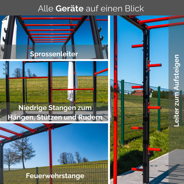 Klettergerüst für den Garten aus Metall (Family Cube)