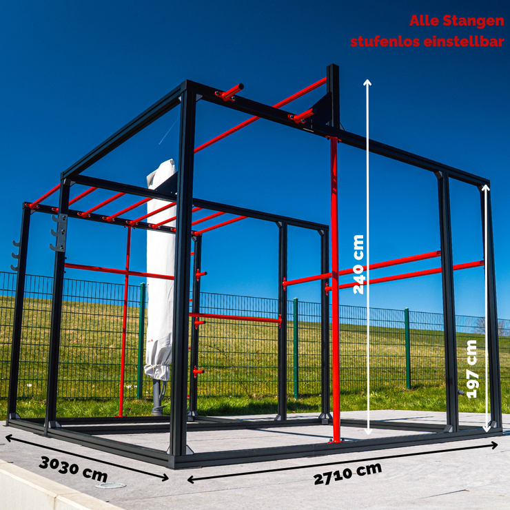 Klettergerüst für den Garten aus Metall (Family Cube)